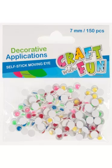 Craft with Fun Ozdoba dekoracyjna kolorowe oczy 7 mm