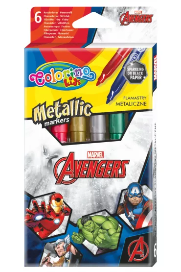 Patio Flamastry metaliczne Colorino Kids Avengers 6 szt.