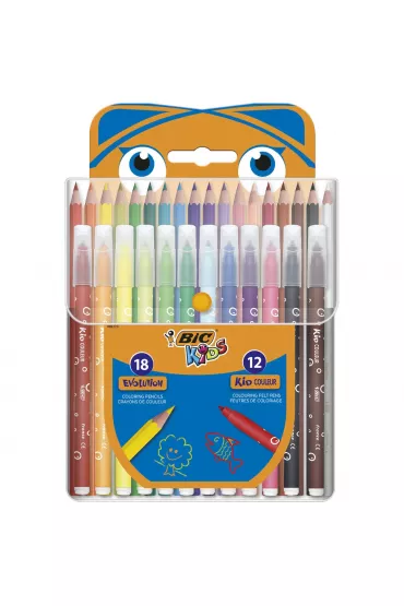 Bic Zestaw kredki 2w1 + flamastry