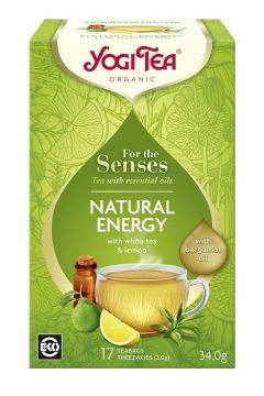 Yogi Tea Herbata biaa dla zmysw naturalna energia z zioami, olejkiem z cytryny i z bergamotki (for the senses natural energy) 17 x 2 g Bio