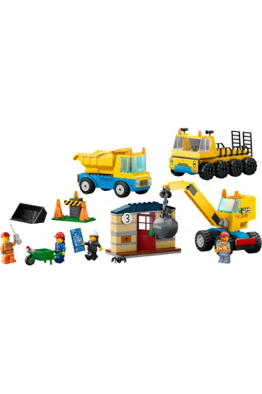 LEGO City Ciarwki i dwig z kul wyburzeniow 60391