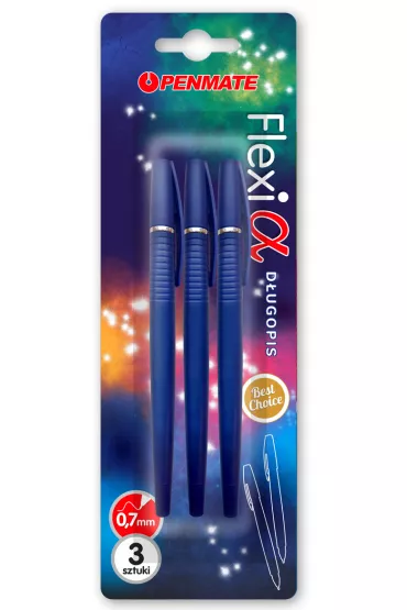 Penmate D�ugopis Flexi Alpha niebieski niebieski 3 szt.