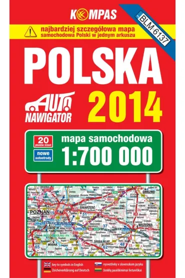 Polska 2014. Mapa samochodowa 1:700 000