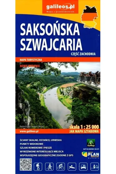 Sakso�ska Szwajcaria - cz�� zachodnia. Mapa turystyczna w skali 1:25 000