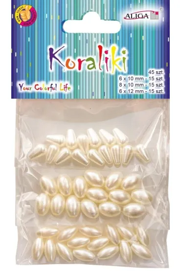 Aliga Koraliki plastikowe per�owe 45 szt