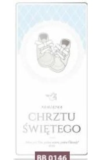 Art Nuvo Karnet Chrzest DL buciki niebieskie t�o BB 0146