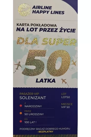 Yeku Karnet karta pok��dowa 50 urodziny m�skie
