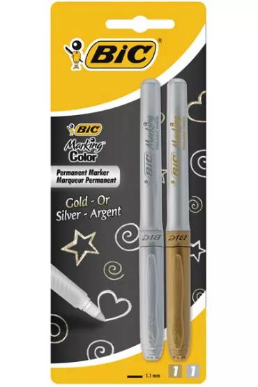 Bic Marker z�oty, srebrny z�oty, srebrny 2 szt.