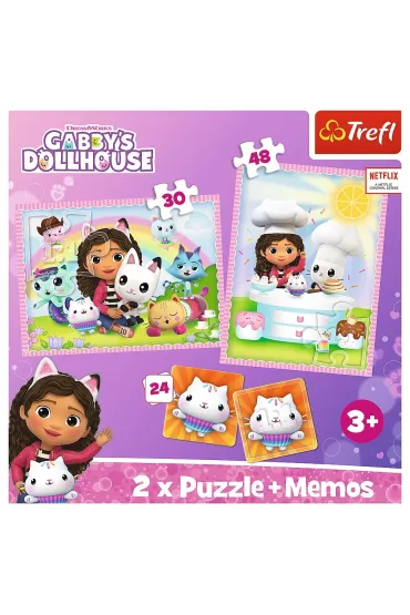 Puzzle + Memos 2w1 (24+30+48 el.) Gabi z kocim przyjacielem. Koci Domek Gabi Trefl