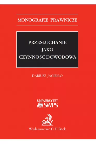 eBook Przesuchanie jako czynno dowodowa pdf - Dariusz Jagieo