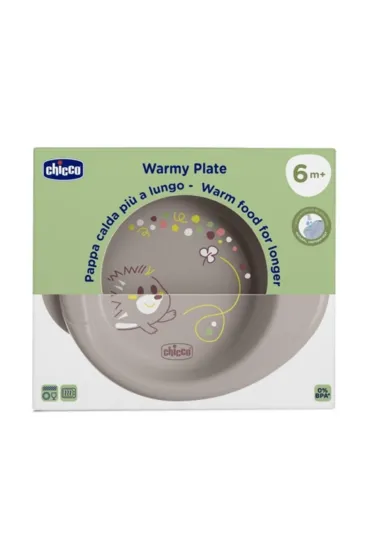 Chicco Talerz podgrzewany szary 6m+