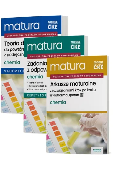 Pakiet Matura 2026. Chemia. Zakres rozszerzony: Teoria do matury. Vademecum, Zadania maturalne z odpowiedziami. Repetytorium, Arkusze maturalne z rozwi�zaniami krok po kroku