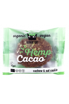 Kookie Cat Ciastko wegaskie z nasionami konopi i kakao bezglutenowe 50 g Bio