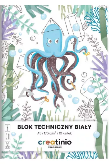 Top-2000 Blok techniczny A3 Creatinio biay 10 kartek 10 szt.