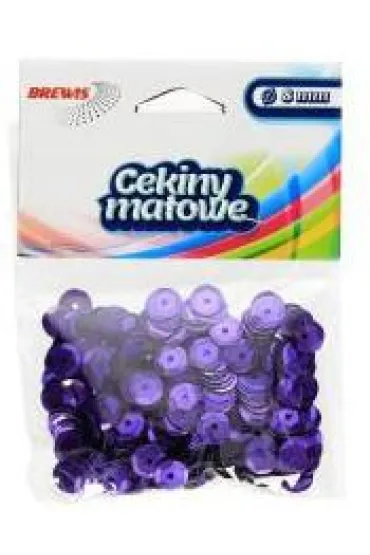 Cekiny matowe M90 fioletowe 8mm, 10g