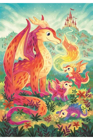 Puzzle 60 el. SuperColor. A Dragon Family Clementoni
