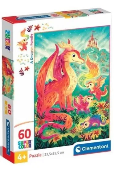 Puzzle 60 el. SuperColor. A Dragon Family Clementoni