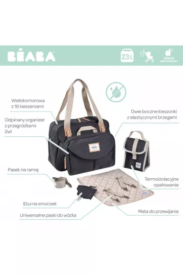Beaba Torba dla mamy Geneva II Dark heather grey
