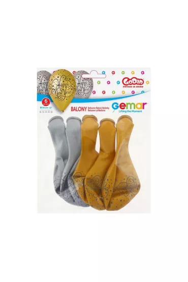 Balony Gemar Happy New Year 6 szt