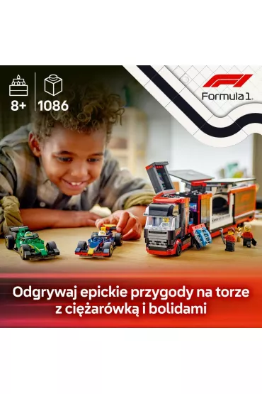 LEGO City F1® Ciarwka z bolidami RB20 i AMR24 F1® 60445