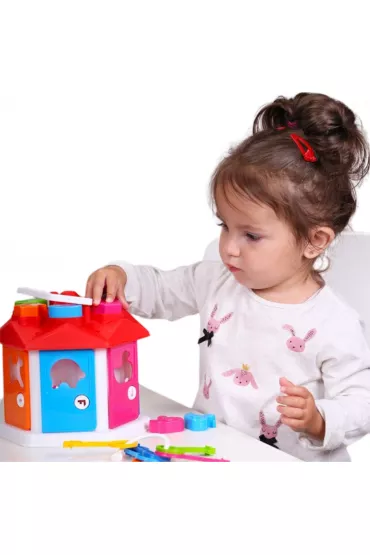 SORTER DOMEK EDUKACYJNY Z KLUCZAMI ZESTAW KLOCKI KSZTATY KOLORY Maksik