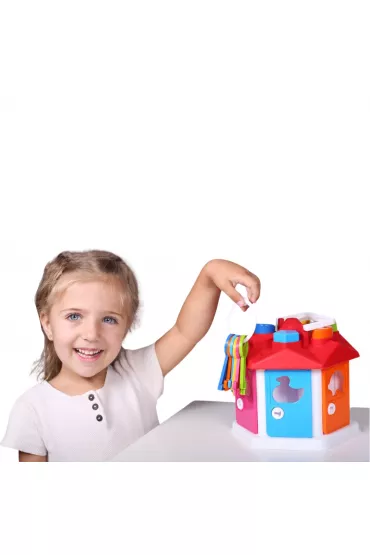SORTER DOMEK EDUKACYJNY Z KLUCZAMI ZESTAW KLOCKI KSZTATY KOLORY Maksik