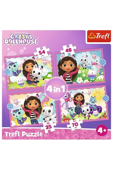 Puzzle 4w1 - Przygody Gabi. Koci Domek Gabi (35+48+54+70 el.) Trefl