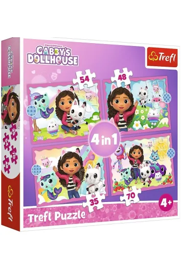 Puzzle 4w1 - Przygody Gabi. Koci Domek Gabi (35+48+54+70 el.) Trefl