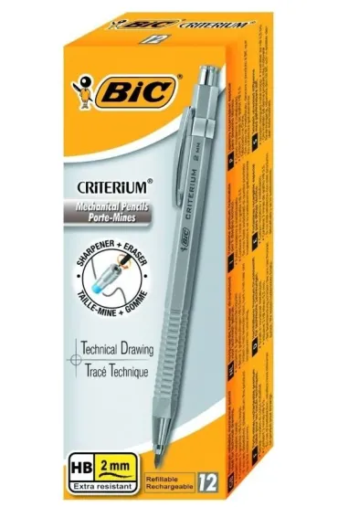 Paczka O��wek mechaniczny BIC Criterium Silver 2mm HB 12szt.