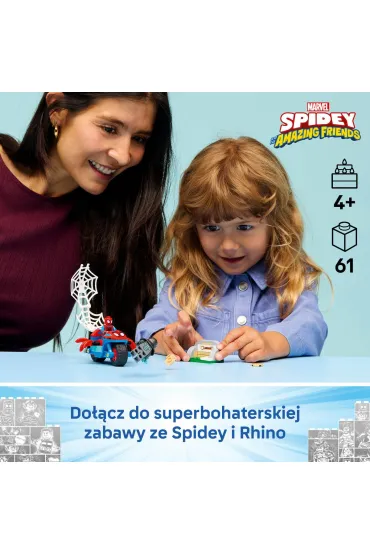 LEGO Marvel Spidey na motocyklu kontra Rhino 11206