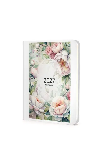 Kalendarz 2027 A6 Photo Mat Tygodnio. Bia�y kwiaty