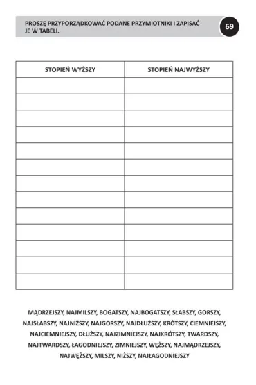 �wiczenia funkcji poznawczych czasowniki przymiotniki przyimki - Alicja Rominiecka-Stec