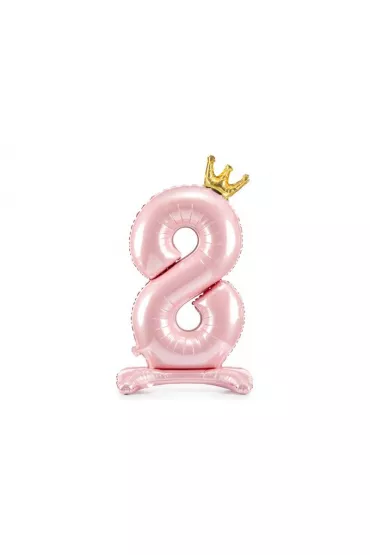 PartyDeco Stoj�cy balon foliowy 8 jasny r� 84cm