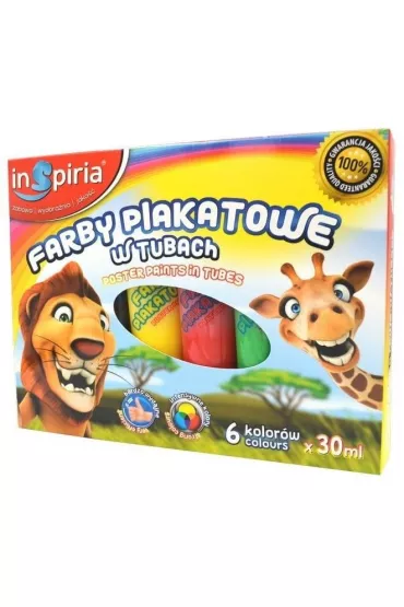 InSpiria Farby plakatowe w tubach 6 x 30 ml