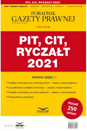eBook PIT CIT Rycza�t 2021 Podatki Cz�� 1 pdf