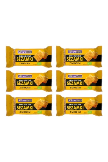 NaturaVena Sezamki z miodem Zestaw 6 x 27 g Bio