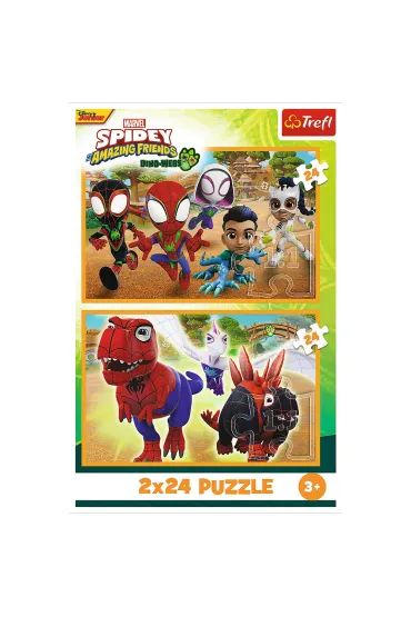 Puzzle 2x24 el. Spidey i dinozaury Trefl