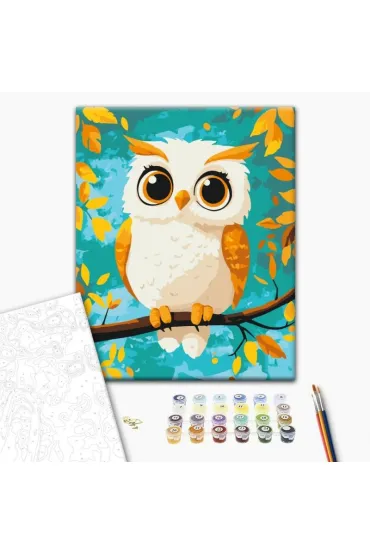 Brushme Malowanie po numerach - Kids Sowa 30x40cm
