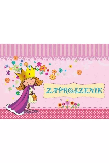 Kukartka Zaproszenie ZZ-054 Urodziny ksi�niczka 5 szt.
