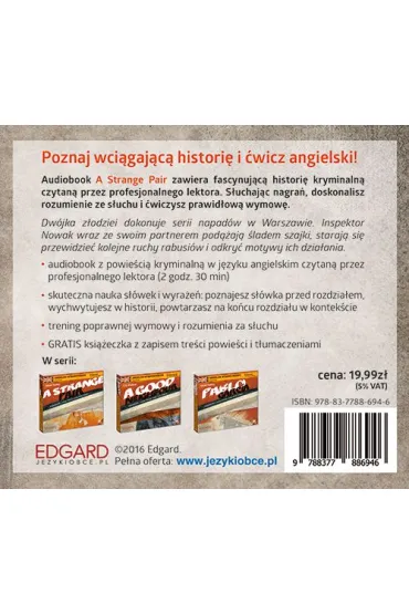 Audiobook Angielski w samochodzie krymina�  A Strange Pair Poziom A2() CD - Andy Edwins, Kevin Hadley