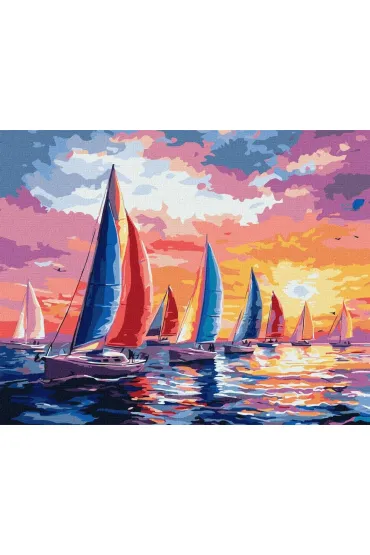 Ideyka Malowanie po numerach - Regaty o zachodzie 40x50cm