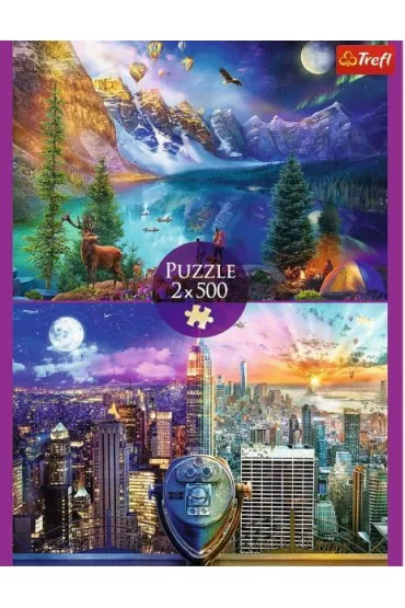Puzzle 2x500 el. Wycieczka po Ameryce Trefl