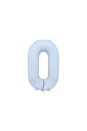 PartyDeco Balon foliowy Cyfra 0 mglisty niebieski 86cm