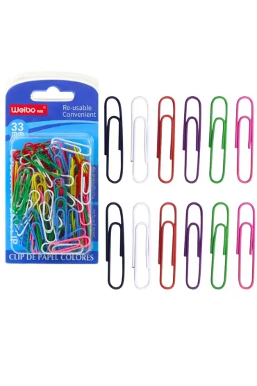 LeanToys Spinacze biurowe kolorowe 33mm 90 szt.