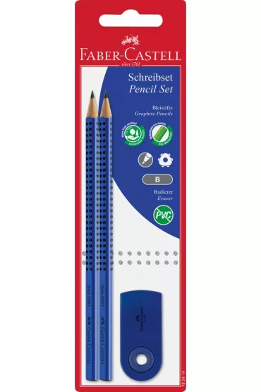 Faber-Castell Zestaw o��wk�w grafit Grip 2001 2 szt+gumka mix