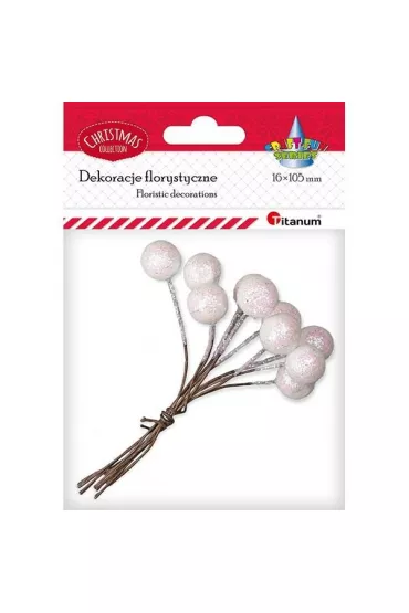Titanum Drucik z kulk� brokatow� bia�a 15 mm