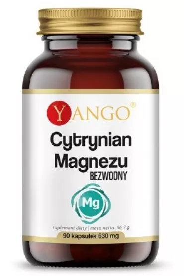 Yango Cytrynian Magnezu bezwodny 630 mg Suplement diety 90 kaps.