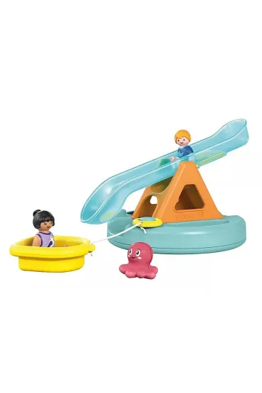 Playmobil Junior Aqua P�ywaj�ca wyspa ze zje�d�alni� 71687