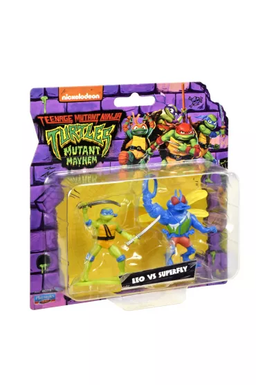Wojownicze Żółwie Ninja Dwie figurki Leonardo i Superfly