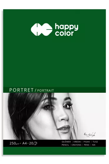 Happy Color Blok PORTRET, ART, A4, 250g, 20 arkuszy 20 kartek